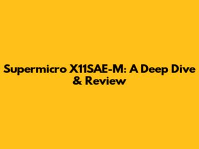 Supermicro X11SAE-M: A Deep Dive & Review