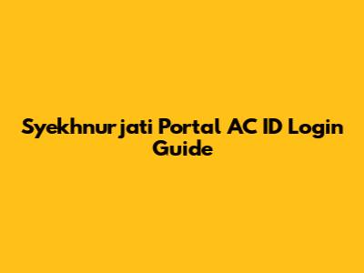 Syekhnurjati Portal AC ID Login Guide