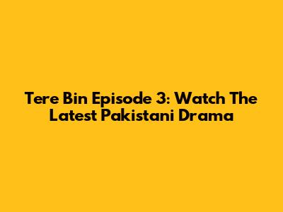 Tere Bin Episode 3: Watch The Latest Pakistani Drama