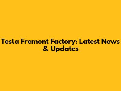 Tesla Fremont Factory: Latest News & Updates