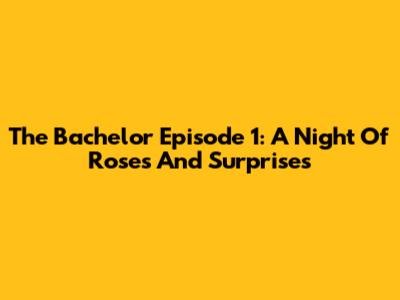 The Bachelor Episode 1: A Night Of Roses And Surprises