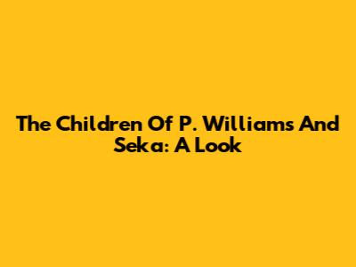 The Children Of P. Williams And Seka: A Look