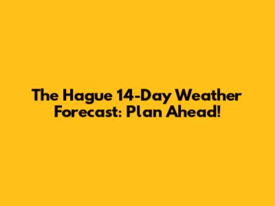 The Hague 14-Day Weather Forecast: Plan Ahead!