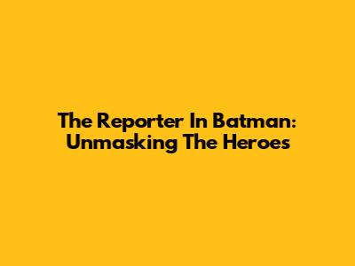 The Reporter In Batman: Unmasking The Heroes