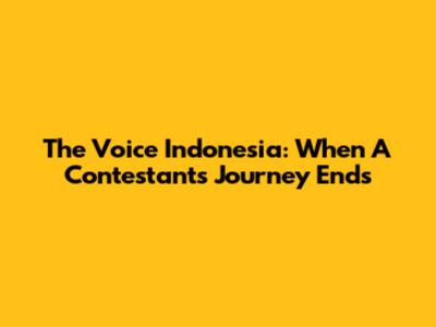 The Voice Indonesia: When A Contestant's Journey Ends