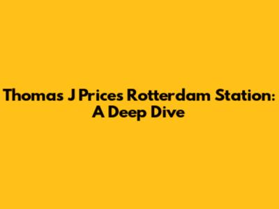 Thomas J Price's Rotterdam Station: A Deep Dive
