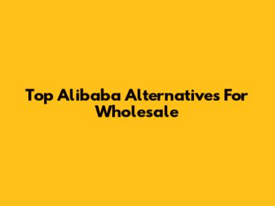 Top Alibaba Alternatives For Wholesale