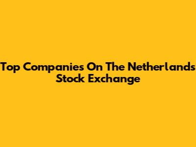 Top Companies On The Netherlands Stock Exchange