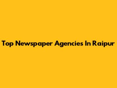 Top Newspaper Agencies In Raipur