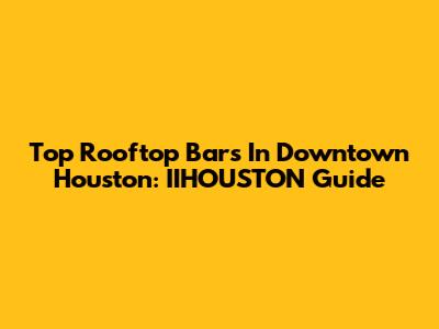 Top Rooftop Bars In Downtown Houston: IIHOUSTON Guide