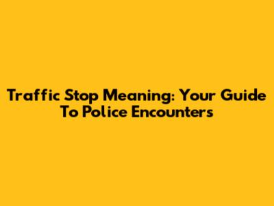 Traffic Stop Meaning: Your Guide To Police Encounters