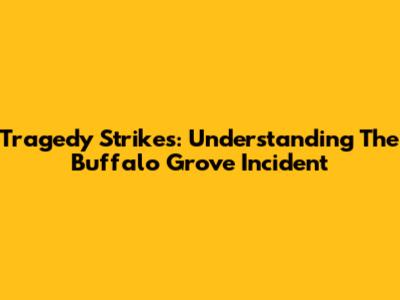 Tragedy Strikes: Understanding The Buffalo Grove Incident