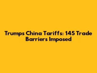 Trump's China Tariffs: 145 Trade Barriers Imposed