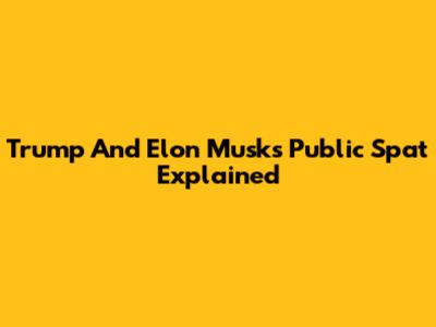 Trump And Elon Musk's Public Spat Explained