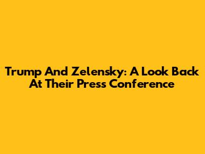 Trump And Zelensky: A Look Back At Their Press Conference