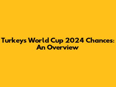 Turkey's World Cup 2024 Chances: An Overview