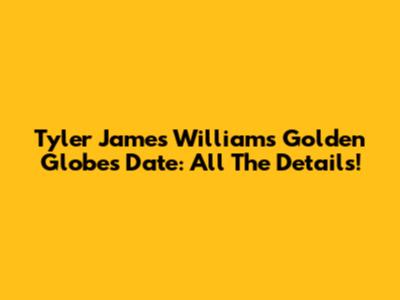 Tyler James Williams' Golden Globes Date: All The Details!