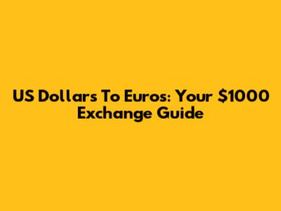US Dollars To Euros: Your $1000 Exchange Guide
