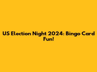 US Election Night 2024: Bingo Card Fun!