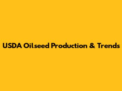 USDA Oilseed Production & Trends