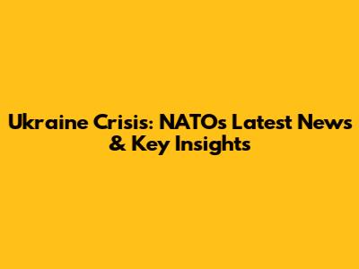 Ukraine Crisis: NATO's Latest News & Key Insights