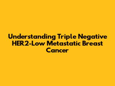 Understanding Triple Negative HER2-Low Metastatic Breast Cancer