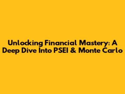 Unlocking Financial Mastery: A Deep Dive Into PSEI & Monte Carlo
