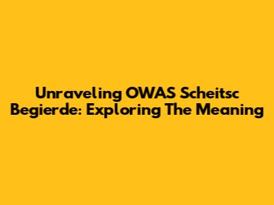Unraveling 'OWAS Scheitsc Begierde': Exploring The Meaning