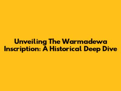 Unveiling The Warmadewa Inscription: A Historical Deep Dive