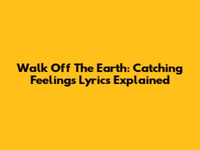 Walk Off The Earth: Catching Feelings Lyrics Explained