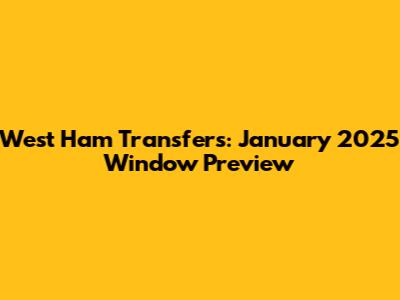 West Ham Transfers: January 2025 Window Preview