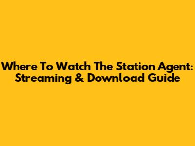 Where To Watch 'The Station Agent': Streaming & Download Guide