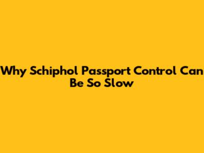 Why Schiphol Passport Control Can Be So Slow