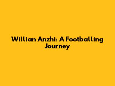 Willian Anzhi: A Footballing Journey