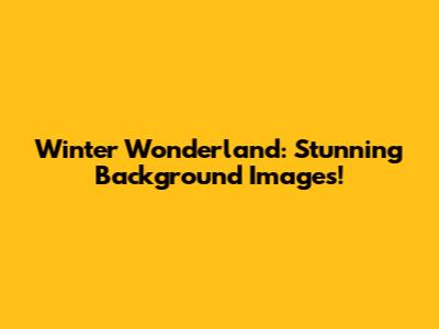 Winter Wonderland: Stunning Background Images!