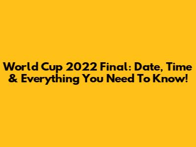 World Cup 2022 Final: Date, Time & Everything You Need To Know!