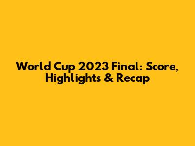 World Cup 2023 Final: Score, Highlights & Recap