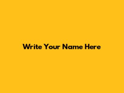Write Your Name Here
