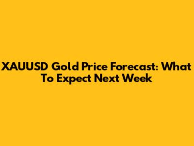 XAUUSD Gold Price Forecast: What To Expect Next Week