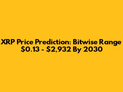 XRP Price Prediction: Bitwise Range $0.13 - $2,932 By 2030
