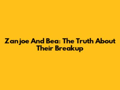 Zanjoe And Bea: The Truth About Their Breakup