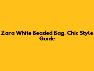 Zara White Beaded Bag: Chic Style Guide