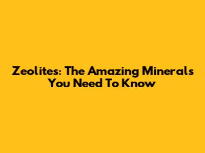 Zeolites: The Amazing Minerals You Need To Know