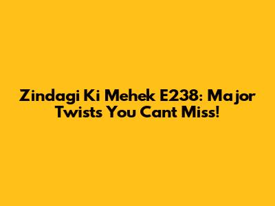 Zindagi Ki Mehek E238: Major Twists You Can't Miss!